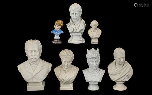 A Collection of Parian Ware and W H Goss Busts (7) in total. Various heights and figures to