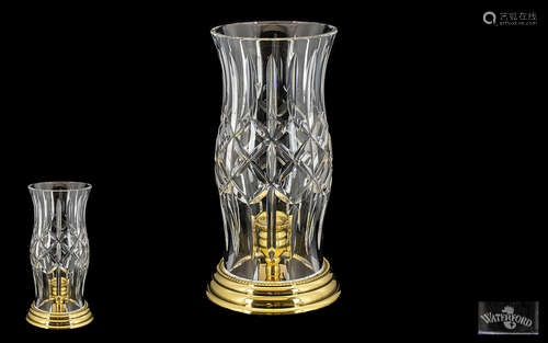 Waterford Crystal Superb Quality Signed Hurricane Candleholder/Lamp circa 1970s. Made at Waterford