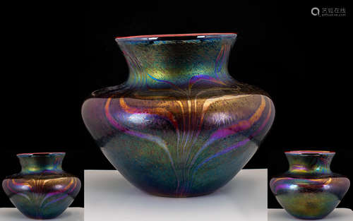 John Ditchfield Large And Impressive Superb Quality Studio Art Iridescent Glass Vase - Excellent for