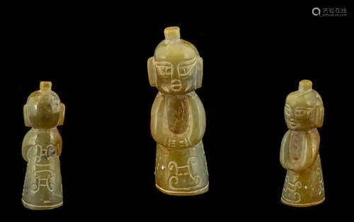 A Chinese Jadeite Stone Carved Figure. Height 4 inches.