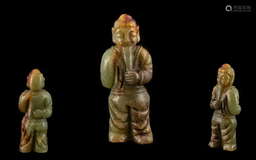 A Chinese Jadeite Stone Carved Figure. Height 5 inches.