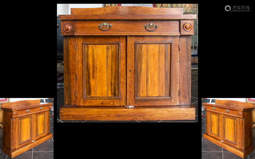 A Victorian Mahogany Chiffonier /Buffet with a single frieze drawer over twin cupboard doors