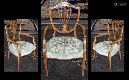 Edwardian Bedroom Chair. Edwardian bedroom chair in mahogany, lovely inlaid banding, 39 inches high,