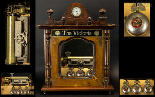 The Victoria Penny Slot Cylinder Table Top Music Box, by B.H.Abrahams of St Croix, Switzerland.,