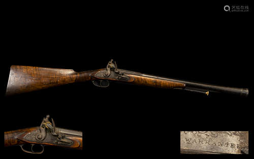 Antique Flintlock 12 Bore Blunderbuss, Three Quarter Walnut Stock, Proof Marks To Octagonal Steel