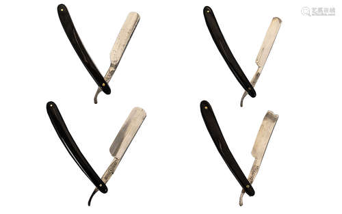 Antique Period Excellent Collection of Top Quality Straight Razors ( 4 ) In Total. Comprises 1/ E,