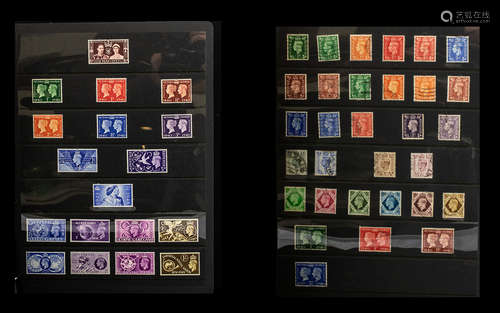 Super Black Four Ring Stamp Album - with lots of mint and high volume GB stamps. Includes a poor