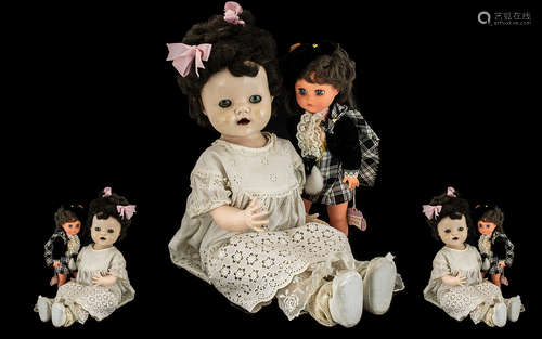 Large Pedigree Little Girl Doll and a Roddy Scottish Girl Doll, the Pedigree has a hard plastic