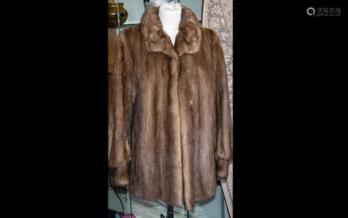 A Ladies Medium Brown Mink Jacket label to interior reads 'S.Jaffa Furs Ltd Specialist furriers