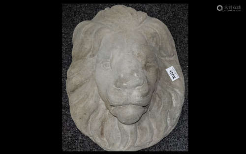 Lion Mask in Stone. A/F.