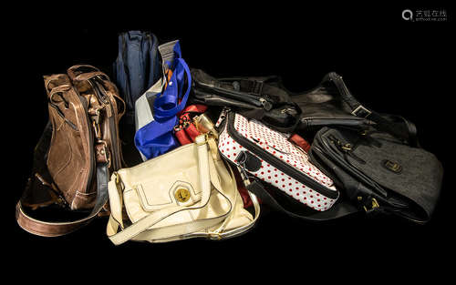 Large Collection of Handbags, Laptop Cases & Backpacks to include Olliepops Lapton case in red