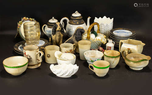 A Collection of Assorted Ceramics to include a part Oriental teaset , Coalport Country ware planter,