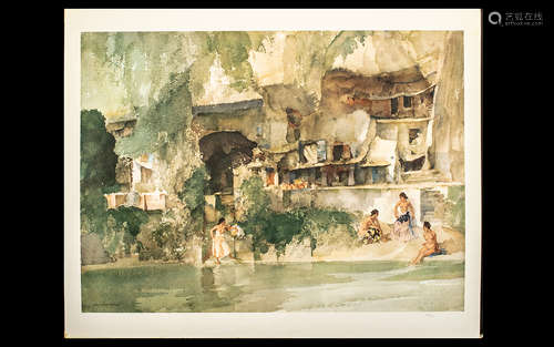 A Russel Flint Limited Edition 2001/850 Coloured Print with embossed mark to bottom left,