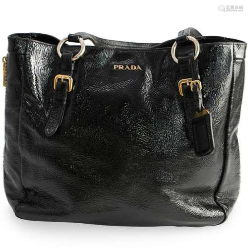 Prada Black Patent Leather Shoulder Bag