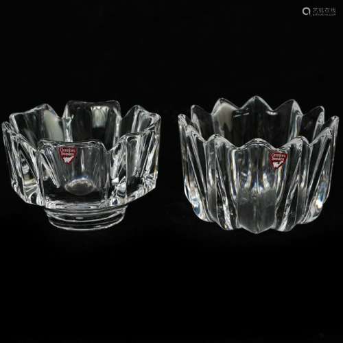 (2 Pc) Orrefors Crystal Bombonieres