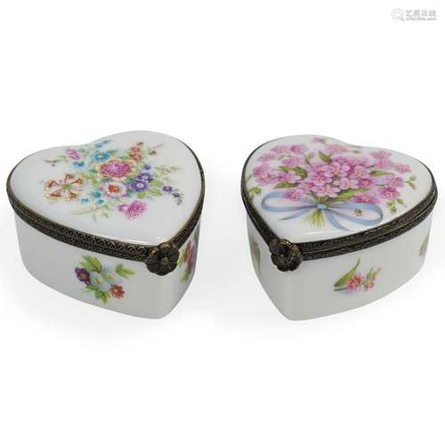 (2 Pc) 'La Gloriette' Limoges Trinket Boxes