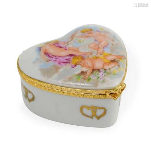 Limoges Porcelain Heart Shaped Box