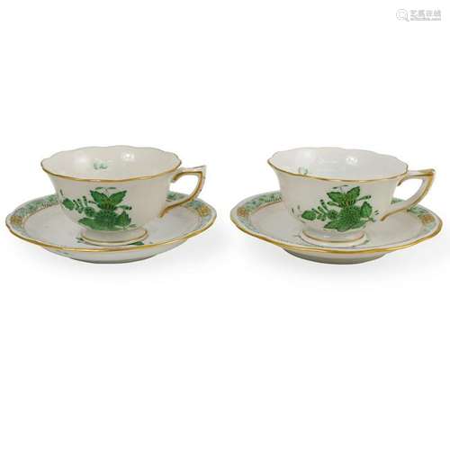 (2 Pc) Herend Porcelain Demitasse Cups