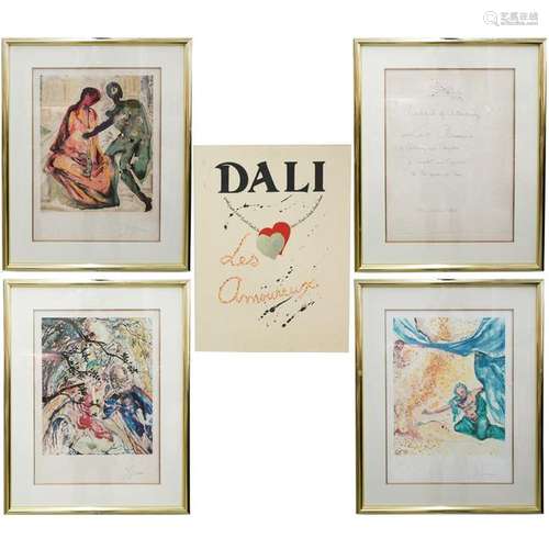 (4 Pc) Salvador Dali Les Amoureux Litho suite