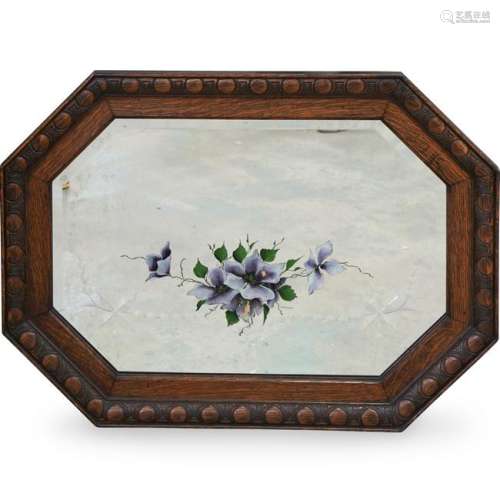 Reverse Painted Beveled Wall Mirror