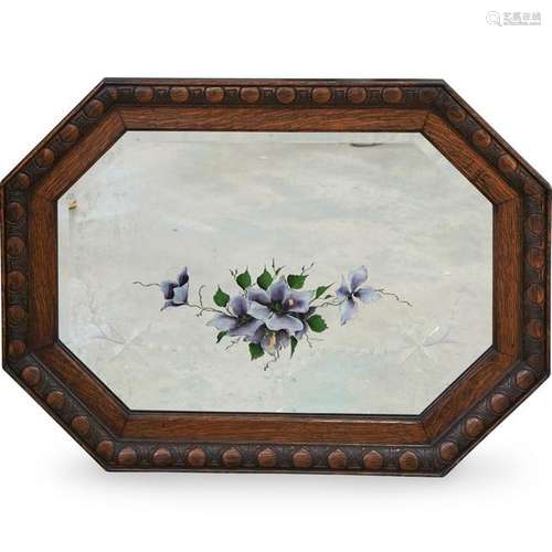 Reverse Painted Beveled Wall Mirror