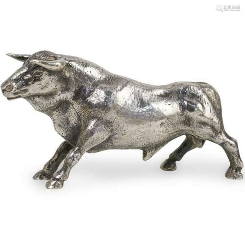 Silver Plated Bull Figurine