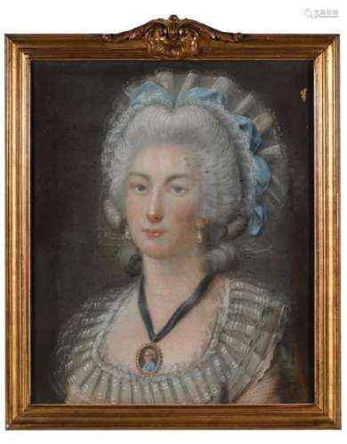Ecole française XVIIIe. Portrait de jeune femme au…