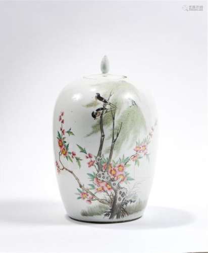 CHINE, XXe. Grand pot à gingembre en porcelaine po…