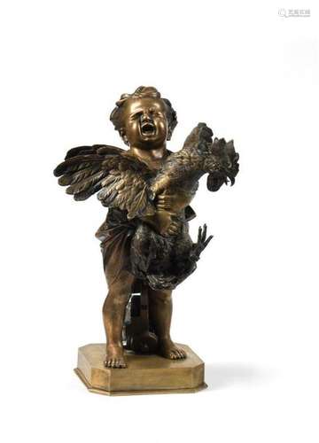 Adriano CECIONI (1836 1886). Enfant au coq. Sculpt…