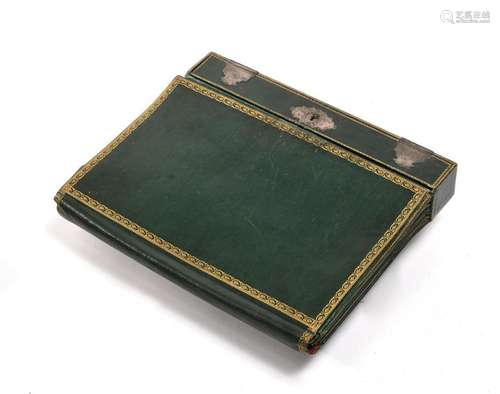 Ecritoire de voyage rectangulaire en maroquin vert…