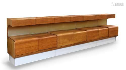 Important meuble comptoir en placage de bois exoti…