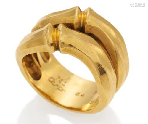 CARTIERBamboo. Gold-Ring. Frankreich, um 1980. 750/- Gelbgold, Gesamtgewicht: 15,0g. EU-RM: 54.