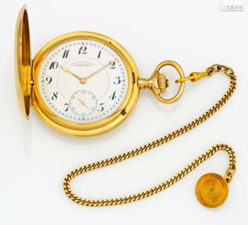 A. LANGE & SÖHNEDeutschland, um 1920. Taschenuhr. Handaufzug. 585/- Gelbgold, Kette 585/-