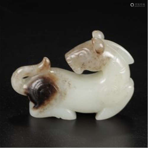 CHINESE NEPHRITE JADE HORSE TABLE ITEM