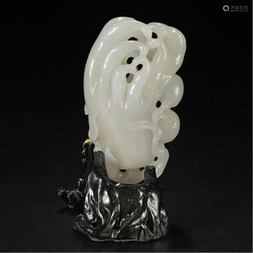 CHINESE WHITE JADE BUDDHA HAND TABLE ITEM