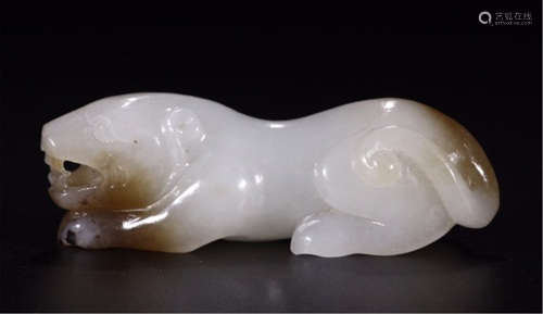 CHINESE WHITE JADE BEAST TABLE ITEM