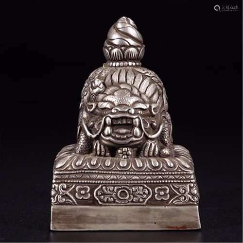 TIBETAN SILVER BEAST OFFICIAL SEAL