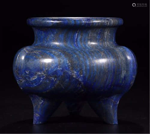 CHINESE LAPIS TRIPLE FEET CENSER