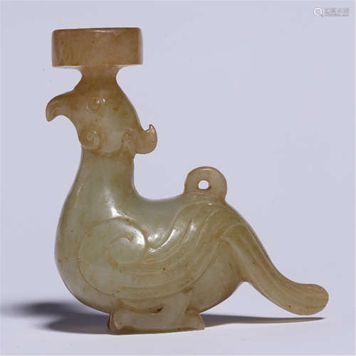 CHINESE NEPHRITE JADE PHOENIX INCENSE HOLDER