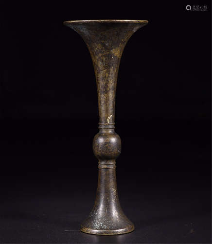 CHINESE BRONZE GU VASE