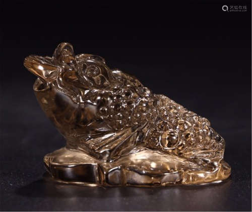 CHINESE TEA ROCK CRYSTAL TOAD TABLE ITEM