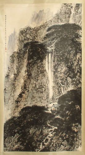 CHINESE SCROLL PAINTING OF MOUNTAIN VIEWS