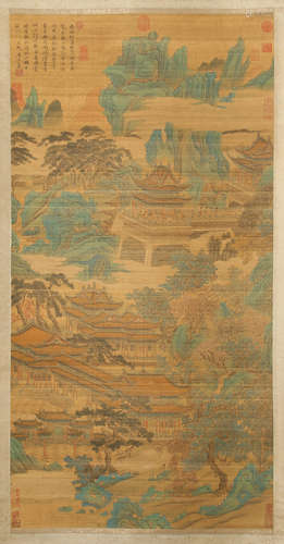 CHINESE SCROLL PAINTING OF MOUNTAIN VIEWS