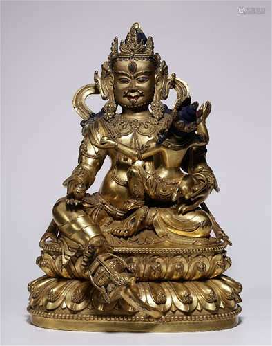 TIBETAN GILT BRONZE SEATED BUDDHA