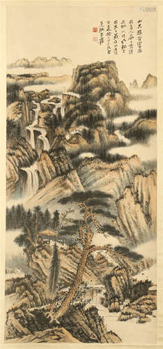 CHINESE SCROLL PAINTING OF MOUNTAIN VIEWS