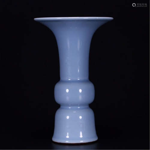 CHINESE PORCELAIN BLUE GLAZE GU VASE