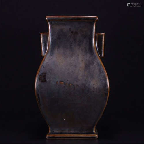 CHINESE BROWN GLAZE ZUN VASE