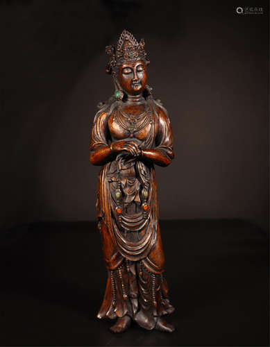 CHINESE AGALWOOD STANDING GUANYIN