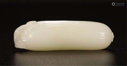 CHINESE WHITE JADE MELON HAND ITEM