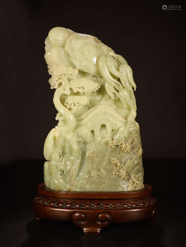 CHINESE YELLOW JADE SCHOLAR'S ROCK